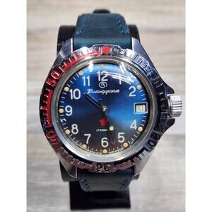Vintage Vostok Wristwatch Amphibian Komandirskie Wostok Soviet Men's Watch Works